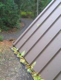 Gutters topped with gutter screens